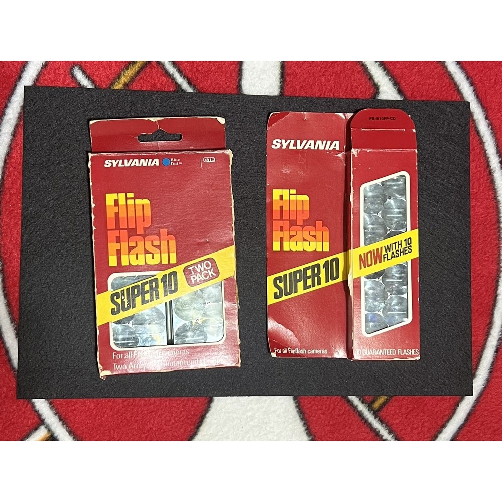 Lot of 2 Sylvania FlipFlash Super 10 Two Pack  & One Pack Blue‎ Dot Flashbar